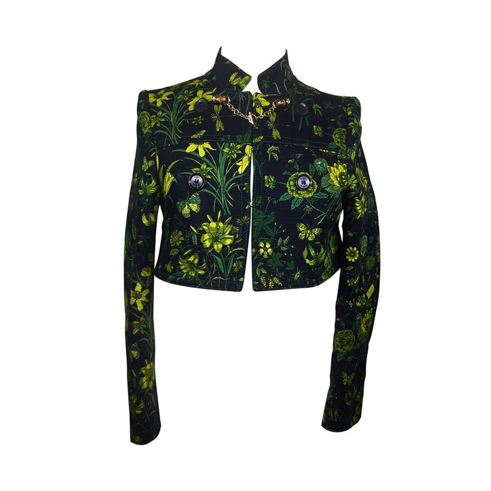 Gucci Flora Crop Jacket 38 For Sale