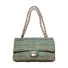Chanel 2.55 Quilted Tweed Flap Handbag