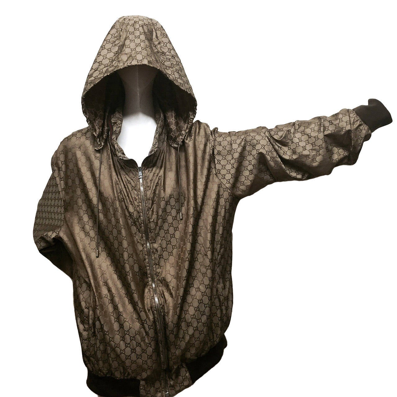 Gucci Monogram Hoody Rain Jacket sz 56 at 1stDibs gucci rain poncho