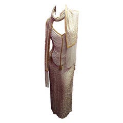 Vintage Naeem Kahn Riazee Gatsby Fringe Sequins Gown