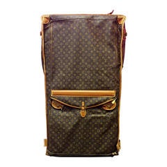 Vintage Louis Vuitton Garment Suitcase Luggage 28 French Company Authentic