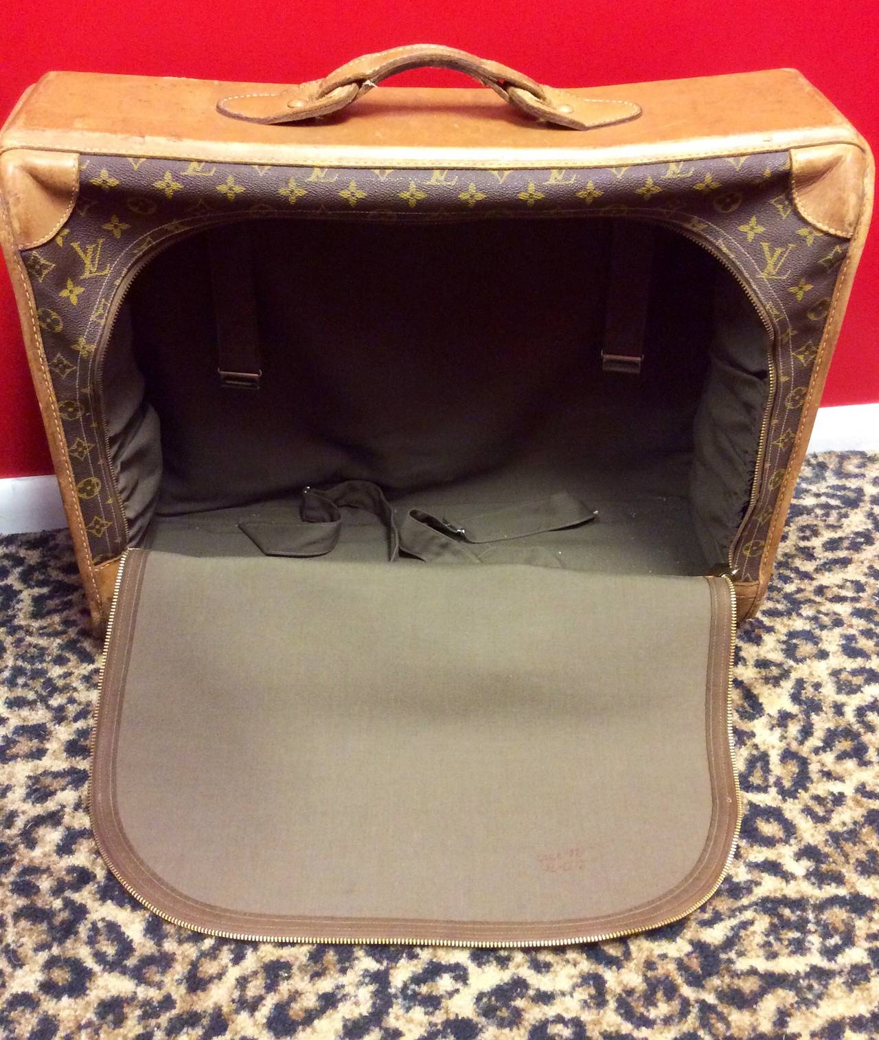 Vintage Louis Vuitton French Company Monogram Luggage Suitcase For Sale 5