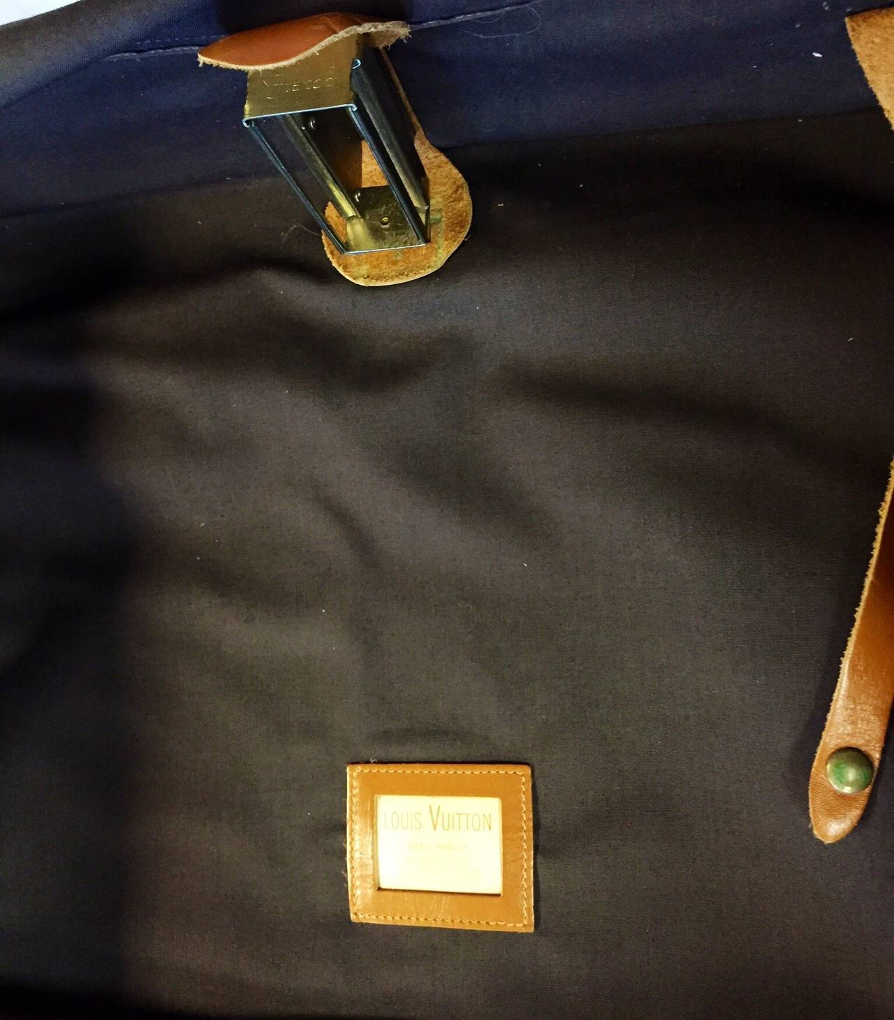 Brown Vintage Rare Louis Vuitton French Company Monogram Garment Travel Bag For Sale