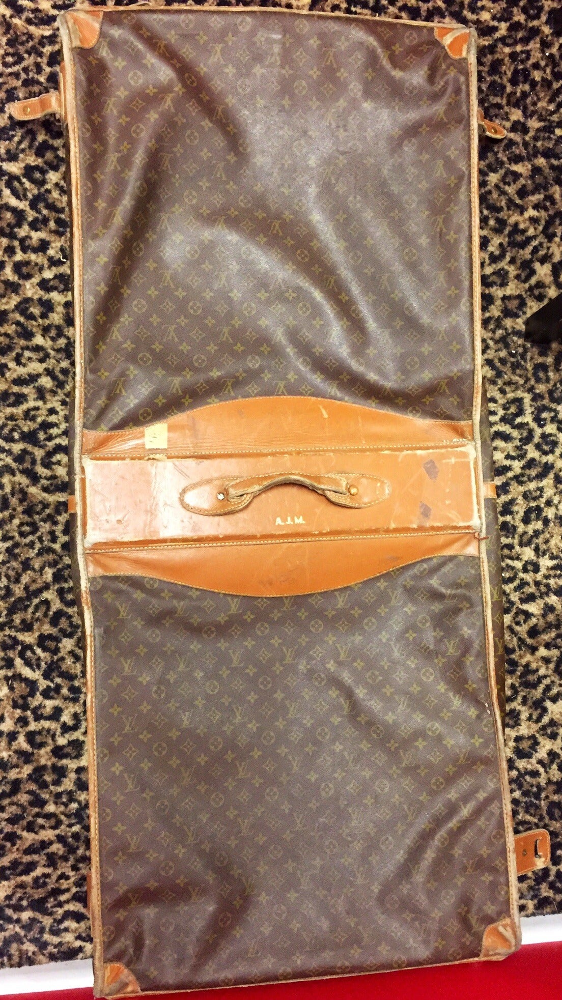 Women's or Men's Vintage Rare Louis Vuitton French Company Monogram Garment Travel Bag For Sale