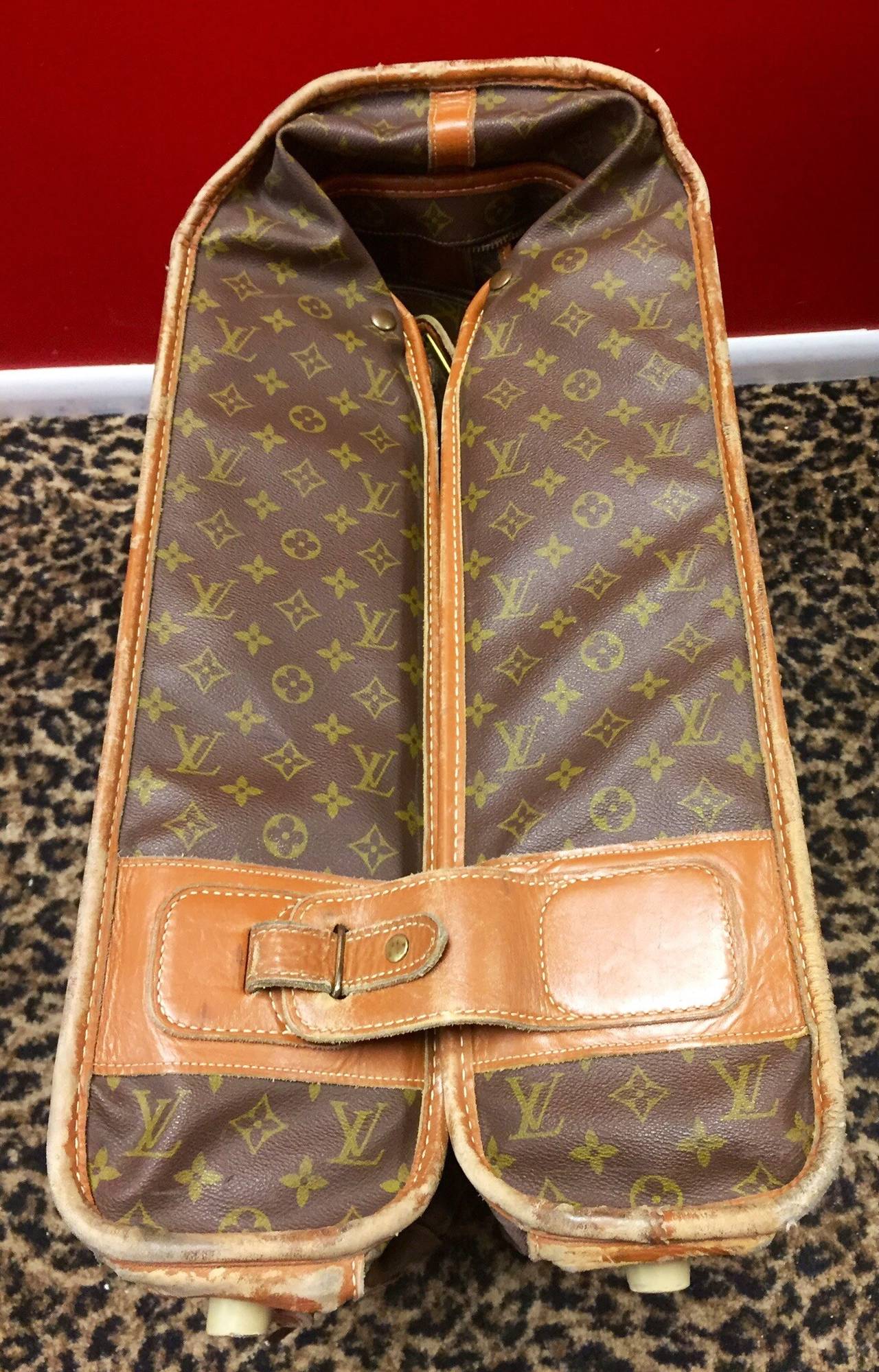 Vintage Rare Louis Vuitton French Company Monogram Garment Travel Bag For Sale 1