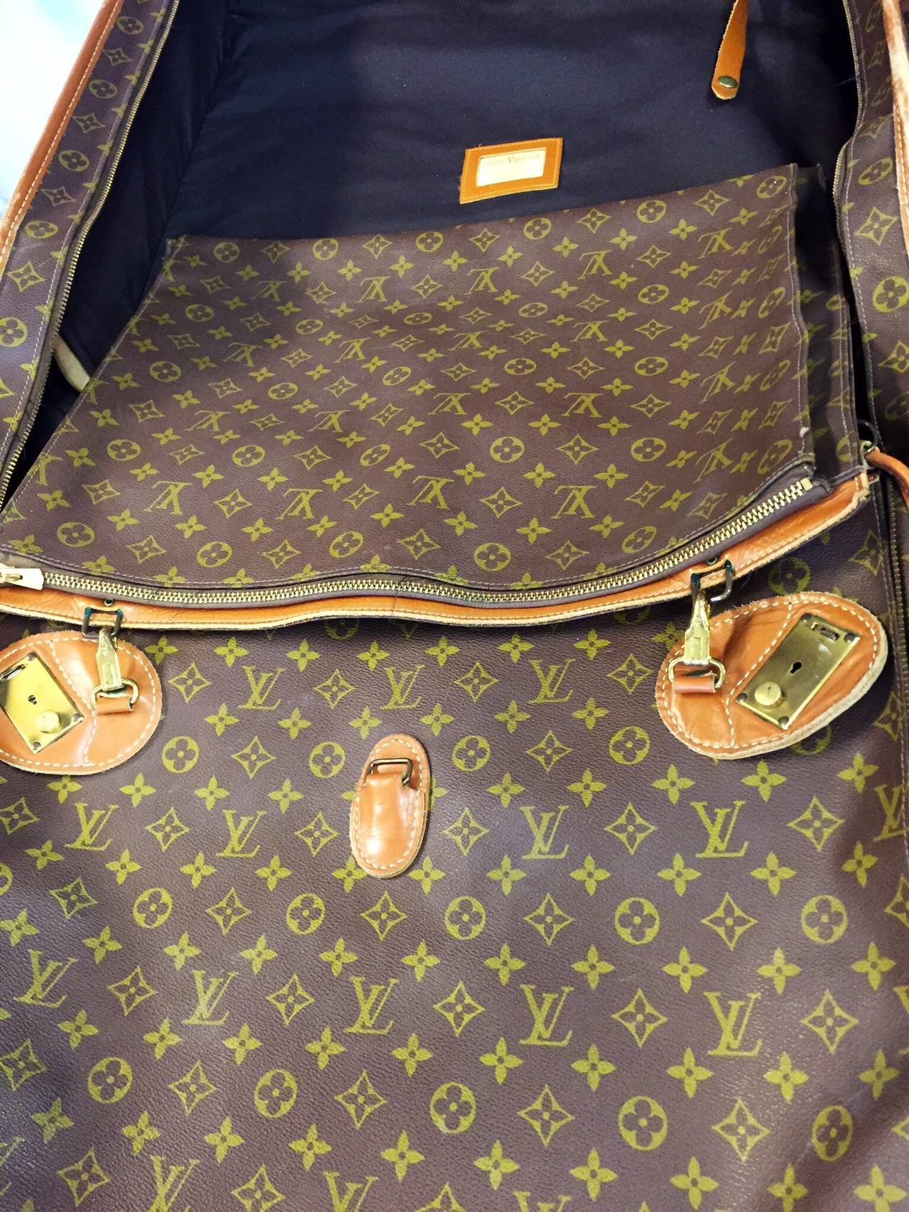 Vintage Rare Louis Vuitton French Company Monogram Garment Travel Bag For Sale 2