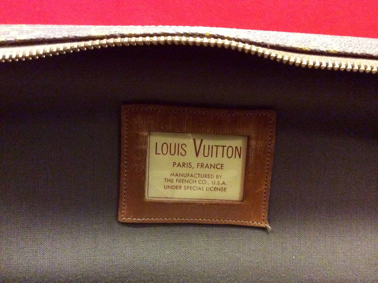Vintage Louis Vuitton French Company Monogram Luggage Suitcase For Sale 4