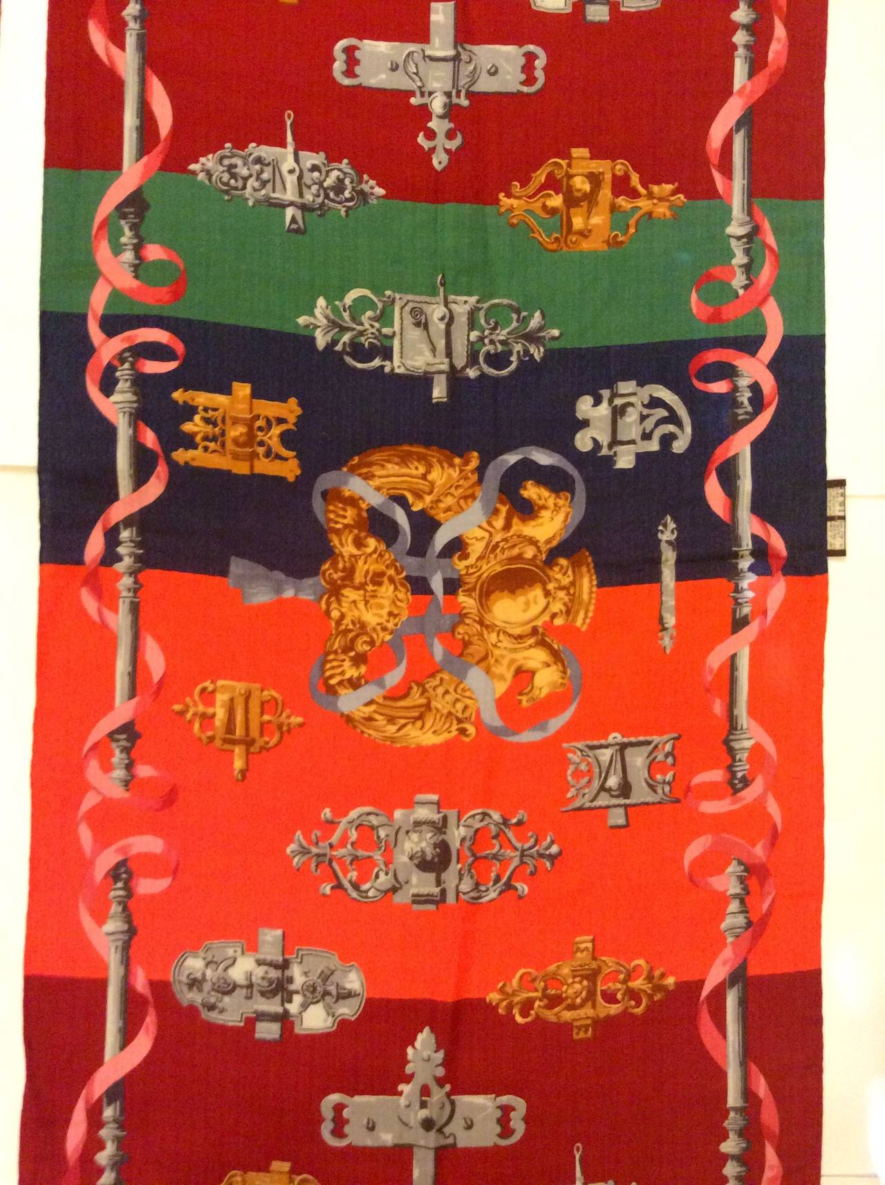 Red Hermes Paris Vibrant Cashmere & Silk Scarf Wrap Shawl GM For Sale