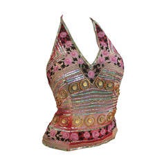 Christian Lacroix Bazar Sequin Sexy Beaded Top S