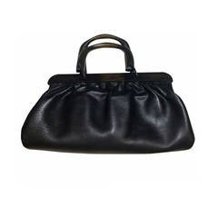 Vintage GUCCI Black Leather Doctor Bag, c.1980s. at 1stDibs