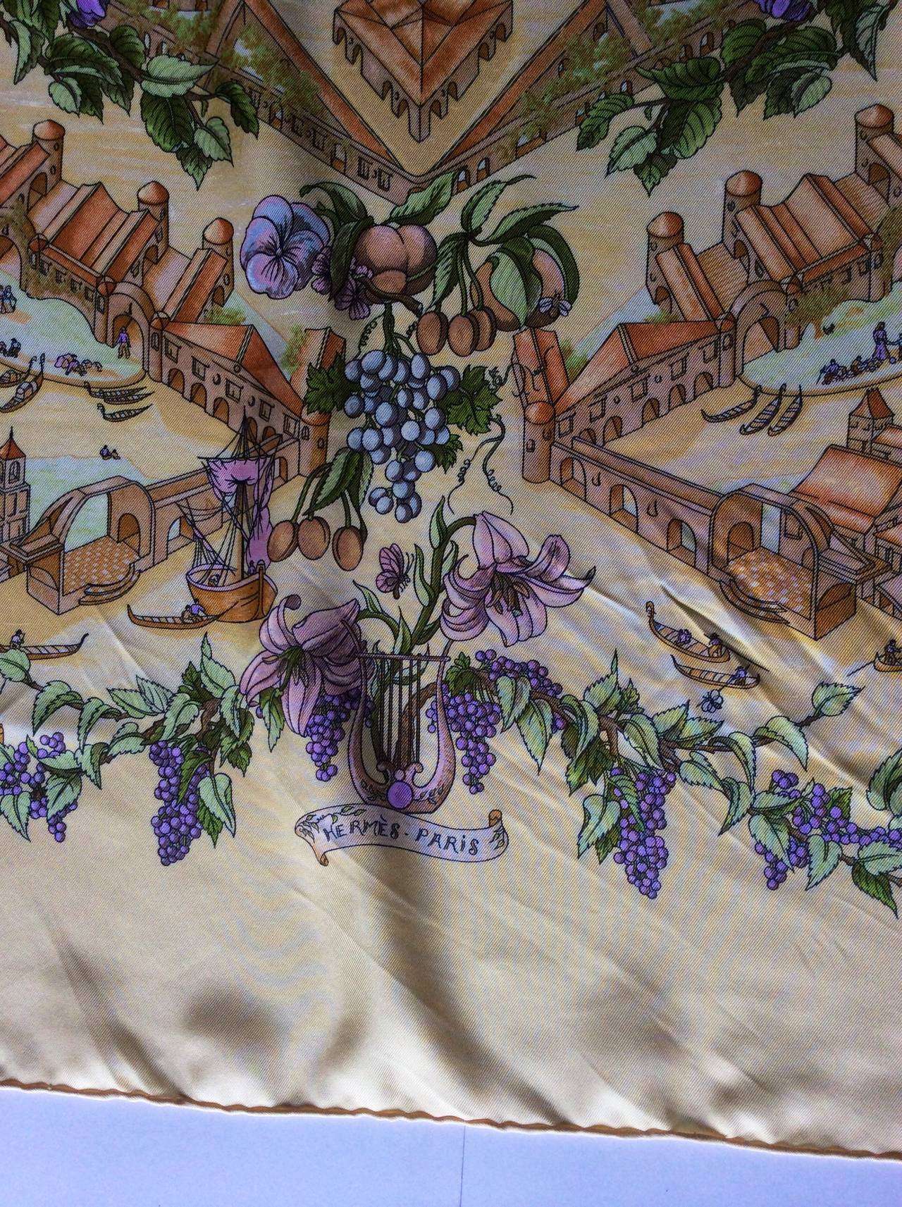 Hermes Paris Au Pays de Cocagne Silk Scarf For Sale 4