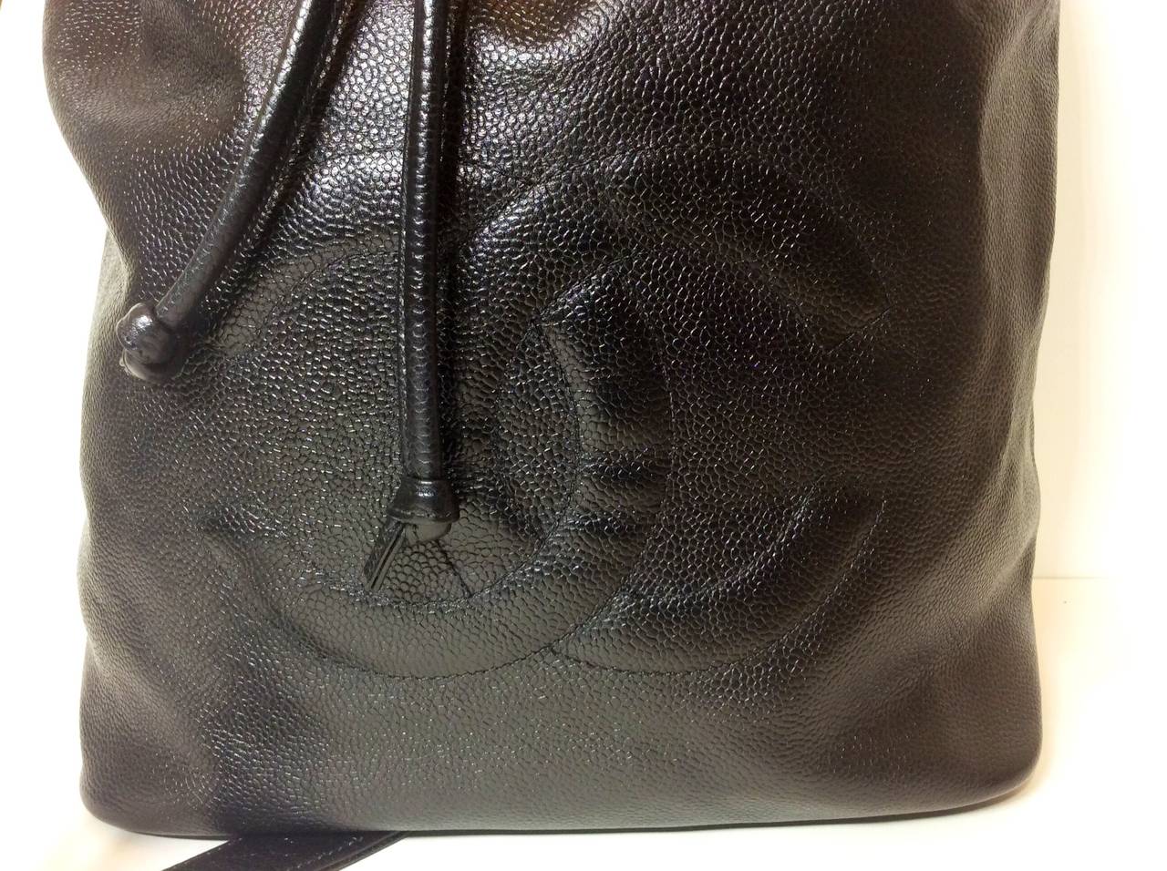 Women's or Men's Vintage Chanel Black Caviar Backpack Sling