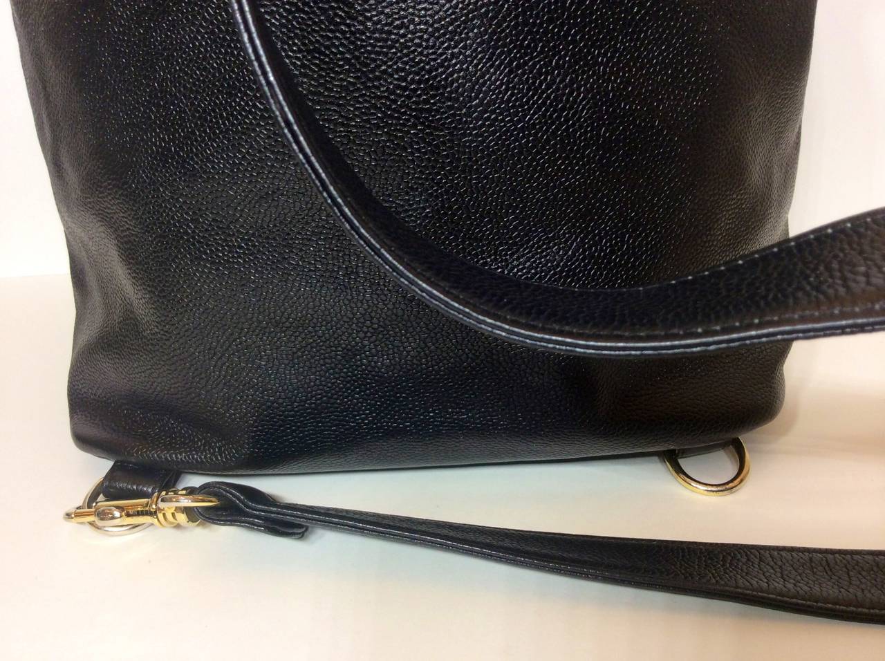 Vintage Chanel Black Caviar Backpack Sling 3