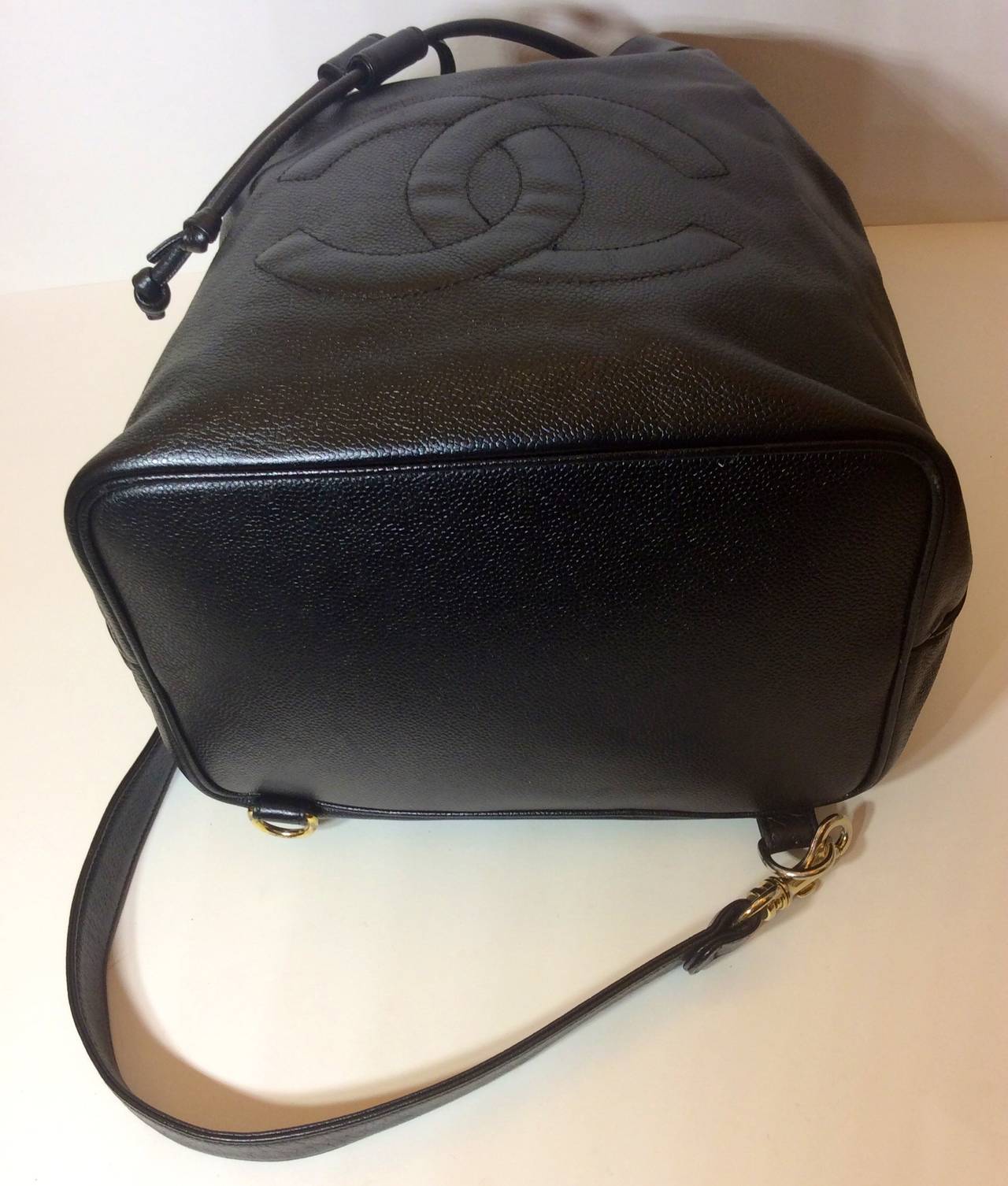 Vintage Chanel Black Caviar Backpack Sling 4