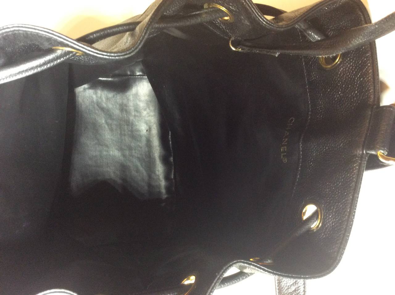 Vintage Chanel Black Caviar Backpack Sling 5