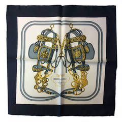 Vintage Hermes Paris Silk Brides De Gala Per Hermes Pocket Square Neiman Marcus