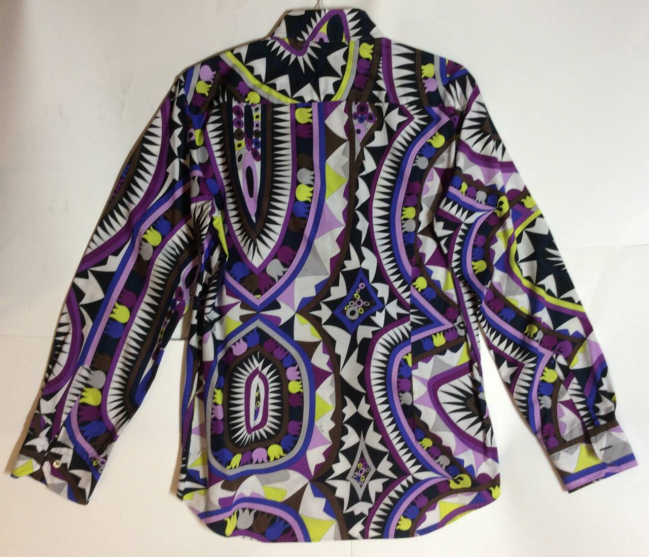 Women's or Men's Emilio Pucci Bright Mens Long Sleeve Button Up Shirt XL