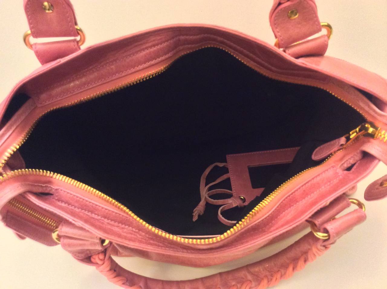 Balenciaga Pink Giant 12 Gold Stud City Handbag For Sale 5