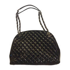 2011 Chanel Large Just Mademoiselle Patent Black 3 Compartment Handbag