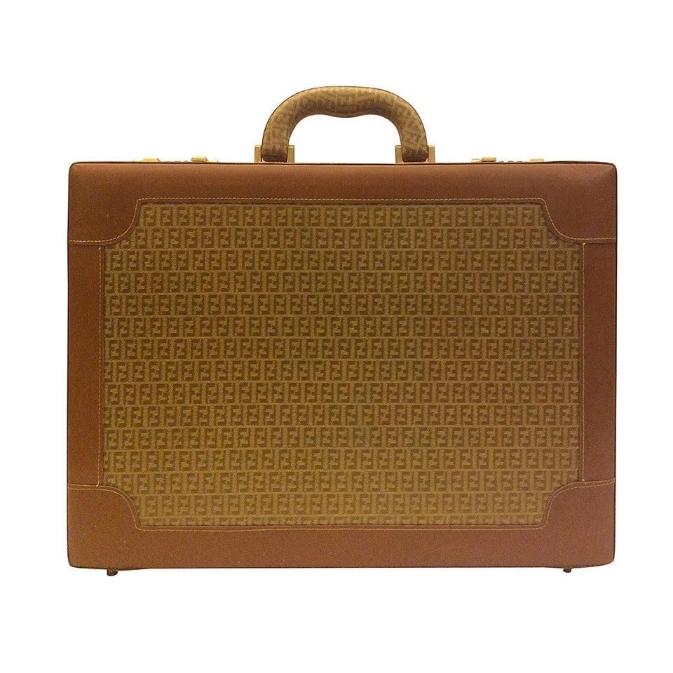 Vintage Fendi Monogram Briefcase For Sale