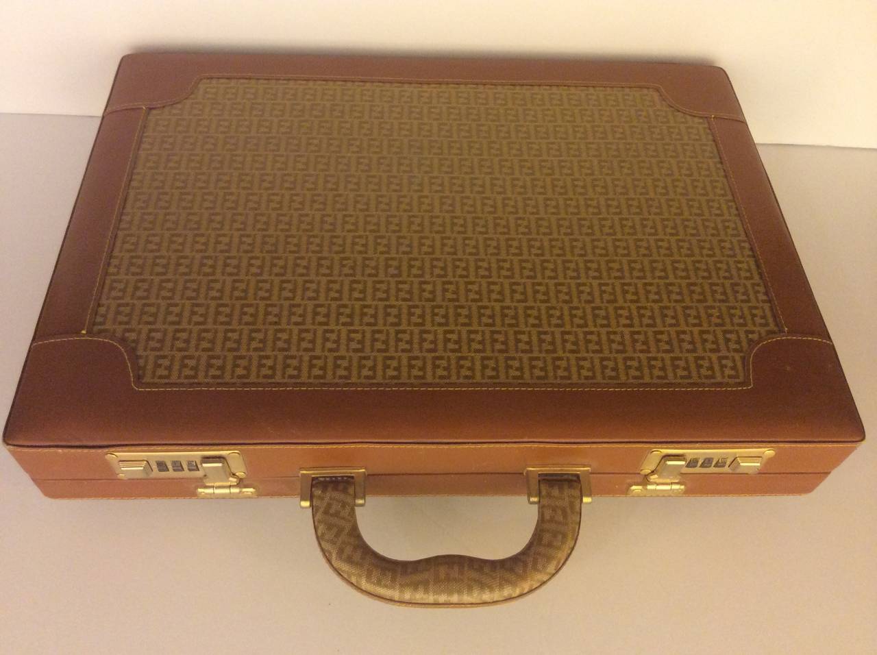 Vintage Fendi Monogram Briefcase For Sale 1