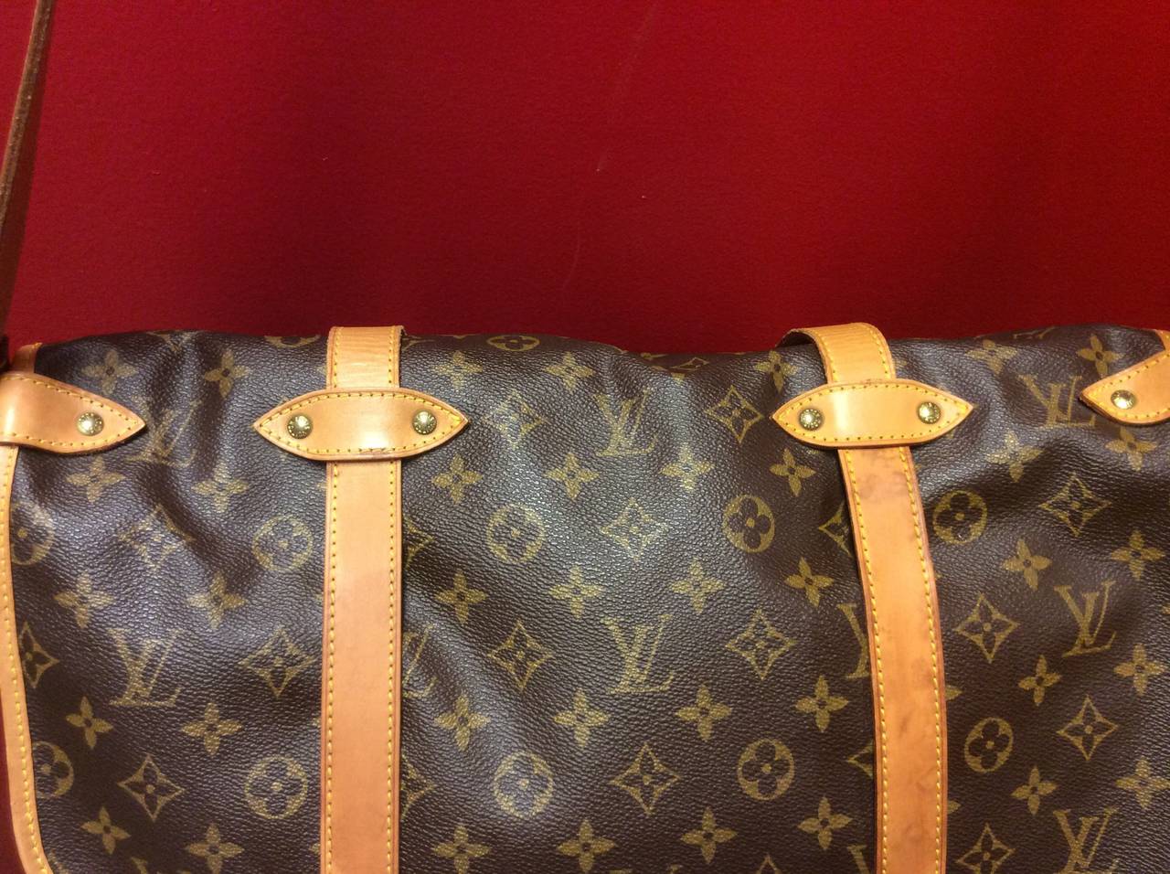 Women's or Men's Louis Vuitton Monogram Samur Double Saddle Travel Large Bag