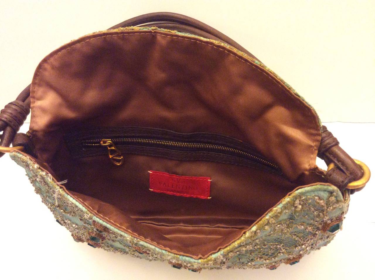 Valentino Garavani Rare Sequins & Crystal Embellished Silk Lace Evening Handbag For Sale 2