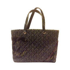 Chanel Quilted Tweed Cambon Tote Handbag