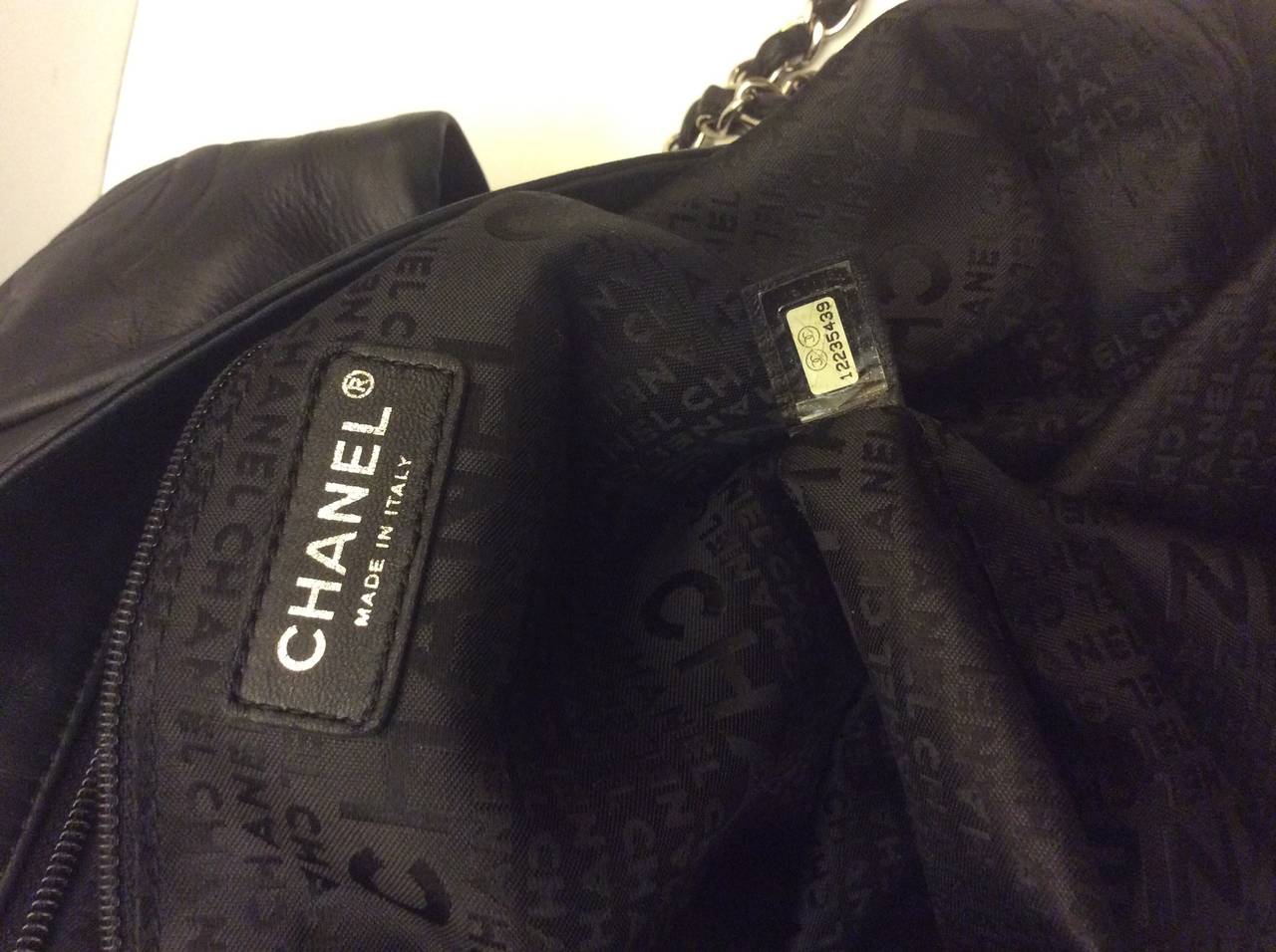 Chanel Large Black Super Soft Lambskin Hobo Handbag 1