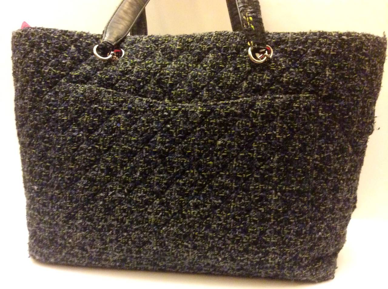 Chanel Quilted Tweed Cambon Tote Handbag 3