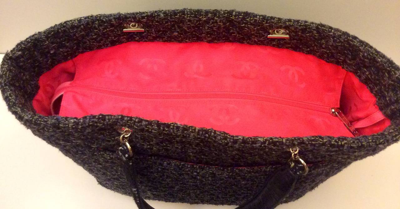 Chanel Quilted Tweed Cambon Tote Handbag 6