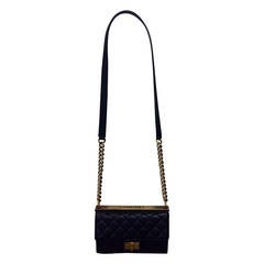 Chanel 2013 Rita Flap Black Quilted Antique Gold Hardware Handbag