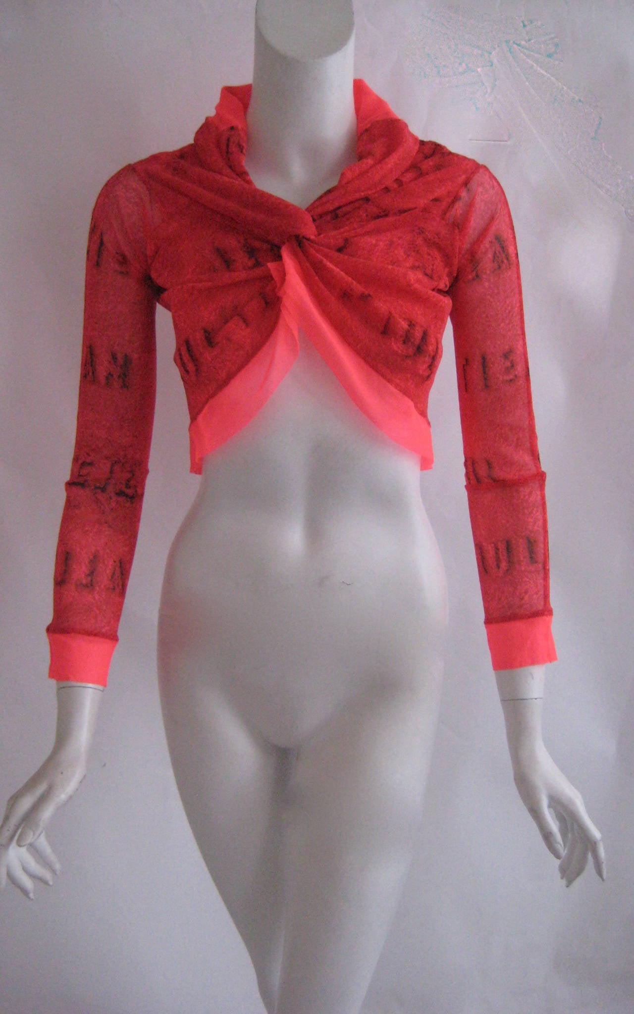 Jean Paul Gaultier printed sheer mesh top
Labeled size Large but shown on a size 6 mannequin