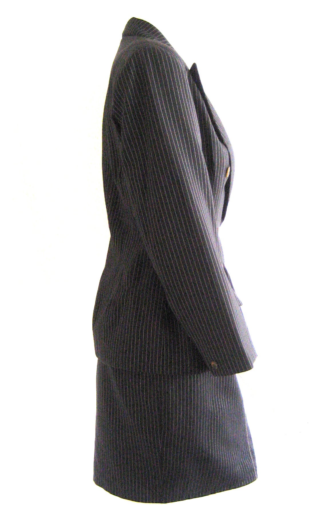 Women's 1980s Jean Paul Gaultier For Gibo Pin Stripe Suit