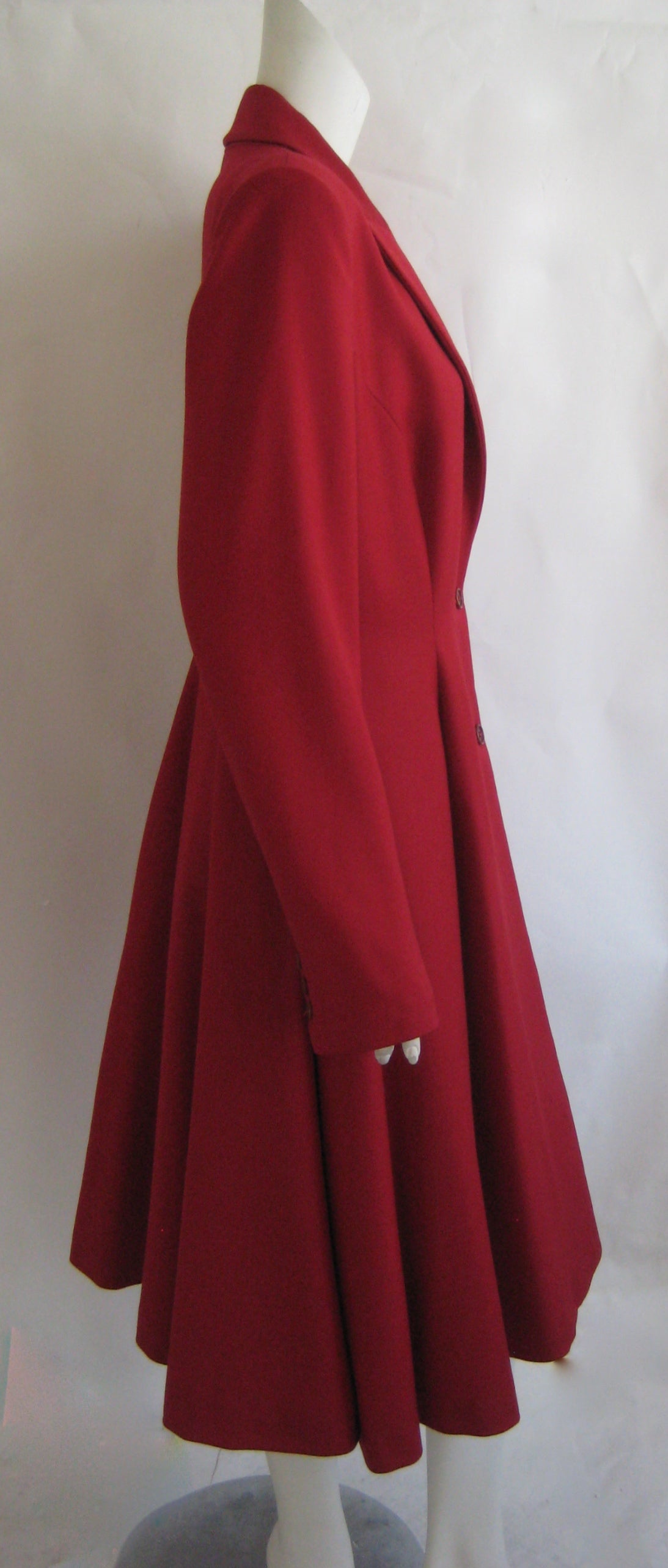 Women's Late 1990s Alexander McQueen Red Wool Coat