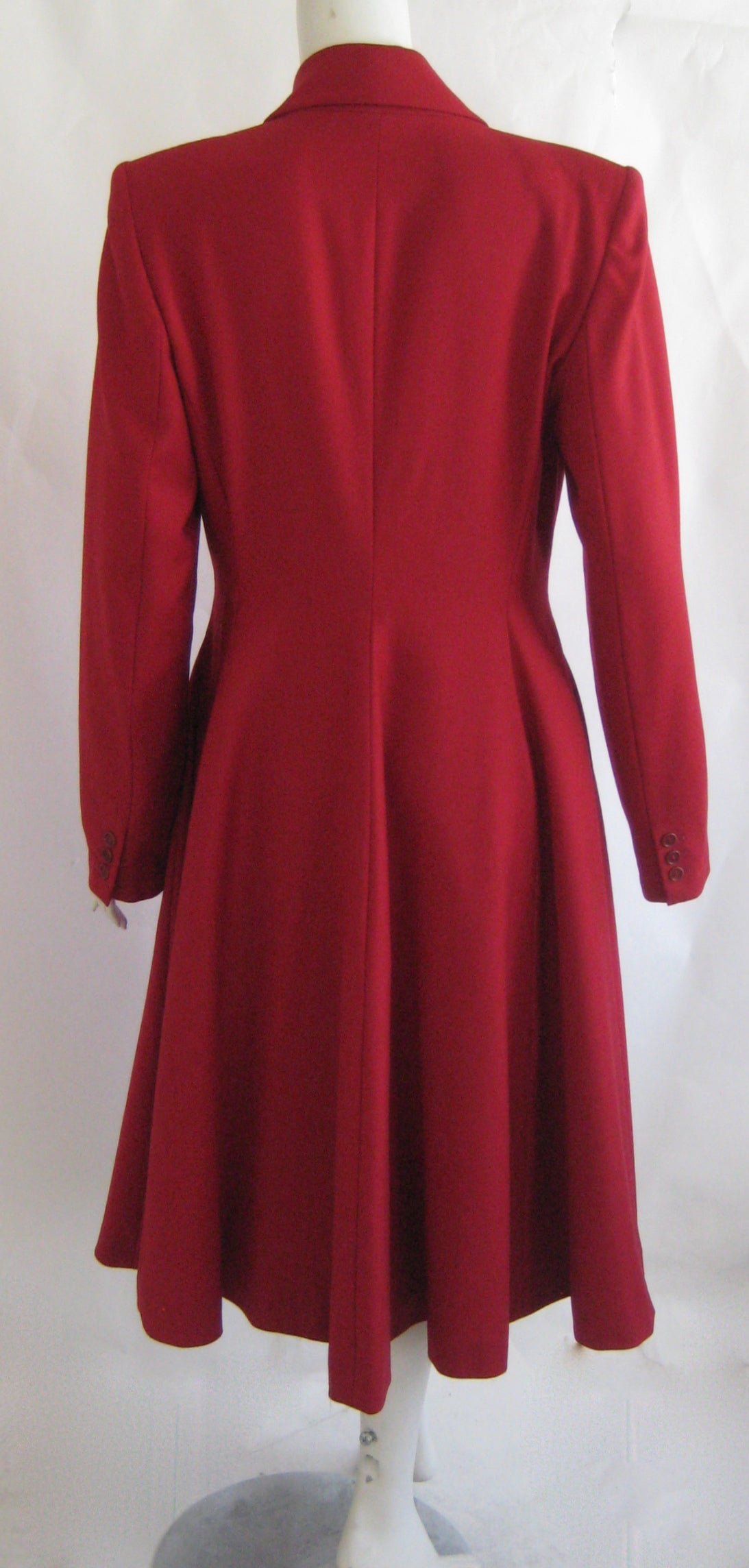 Late 1990s Alexander McQueen Red Wool Coat 1