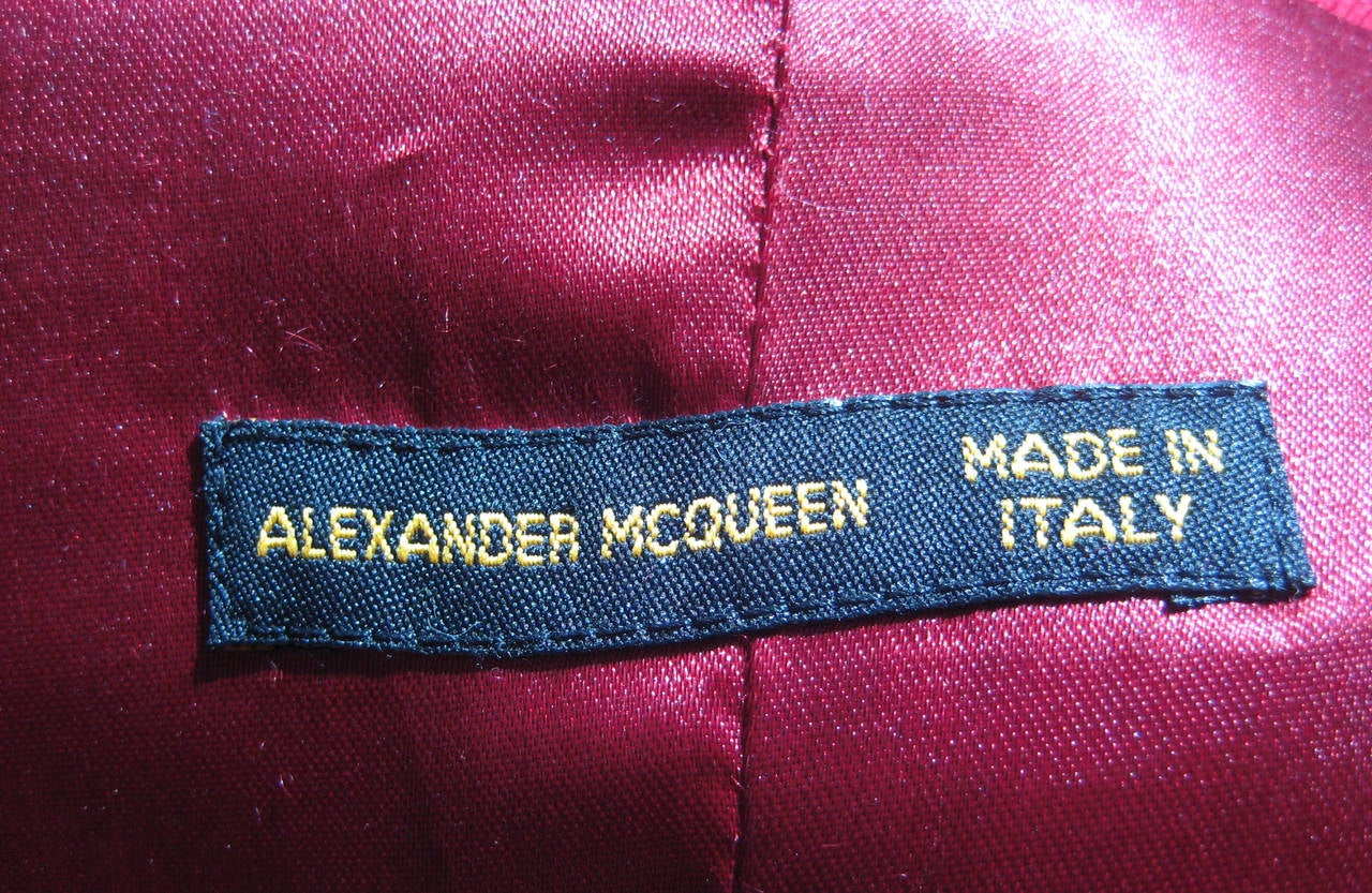 Late 1990s Alexander McQueen Red Wool Coat 2