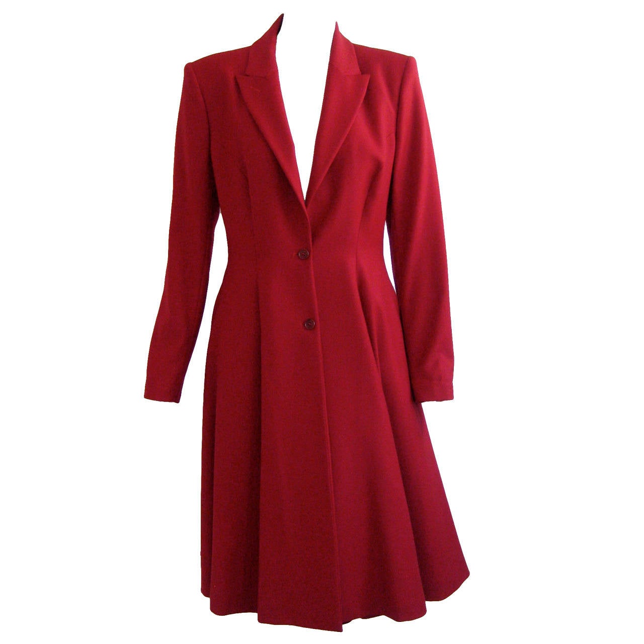 Late 1990s Alexander McQueen Red Wool Coat at 1stDibs