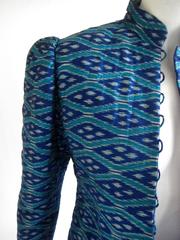 1960s Pierre Balmain Boutique Thai Silk Ikat Print Jacket