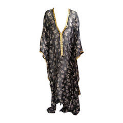 Early 20th Century Middle Eastern Caftan Trimmed In Cloth Of Gold