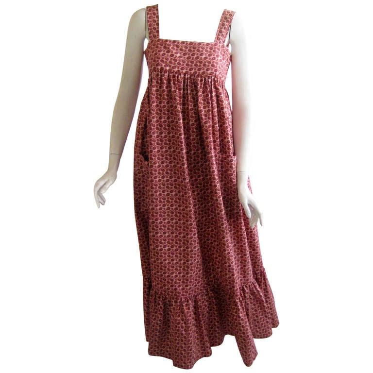 1960s Quad British Boutique Cotton Sun Dress For Sale