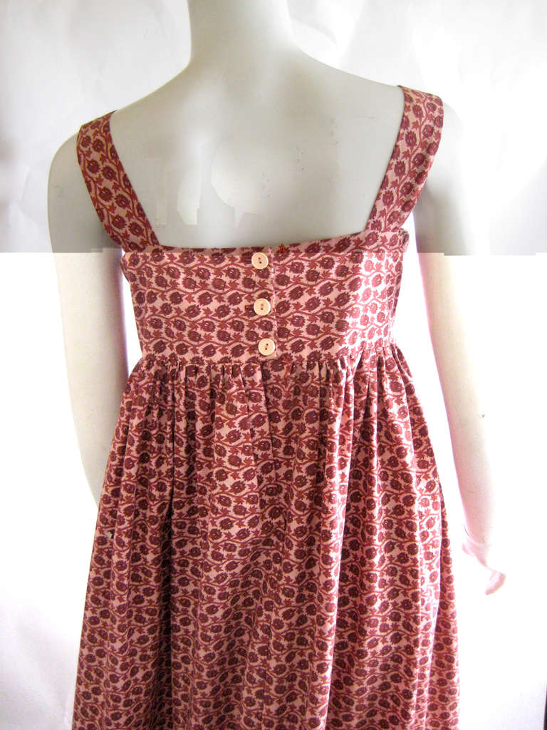 1960s Quad British Boutique Cotton Sun Dress For Sale 1