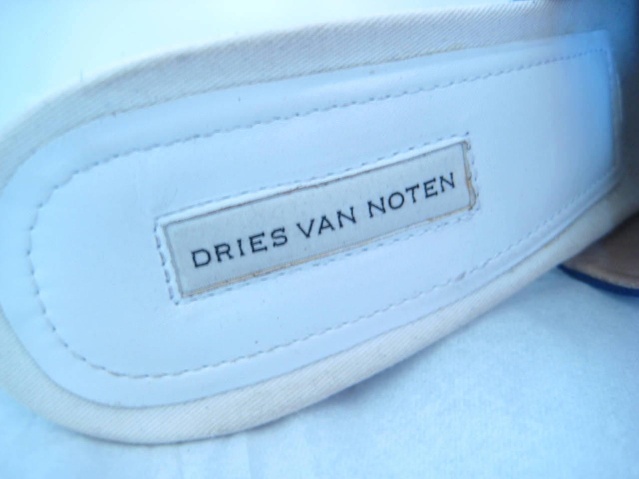 Women's Dries Van Noten Silk Floral Blue Suede Platform Sandals