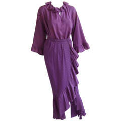 1970s Yves Saint Laurent Ruffle Peasant Ensemble