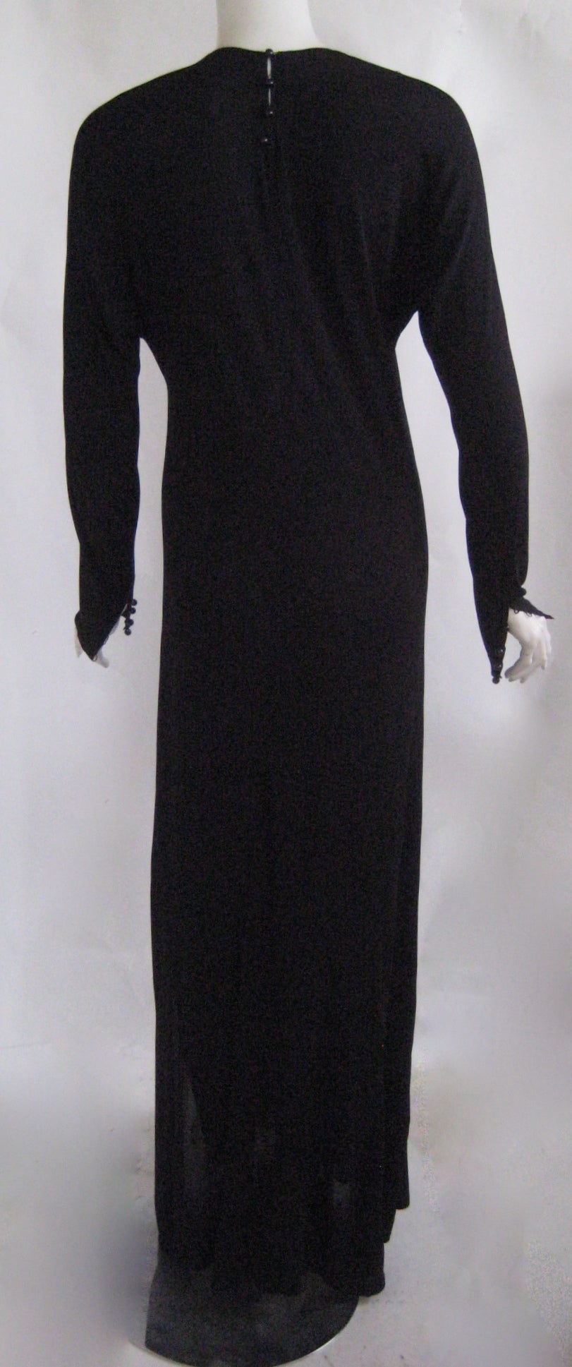 1970s Karl Lagerfeld For Chloe Black Silk Dress at 1stDibs