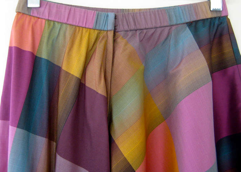 1980s Holly Harp Silk Taffeta Circle Skirt In Excellent Condition In Chicago, IL