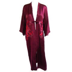 1920s Art Deco Chinese Export Embroidered Kimono Robe