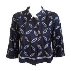 Dries Van Noten Hand Embroidered Shibori Silk Bolero Jacket
