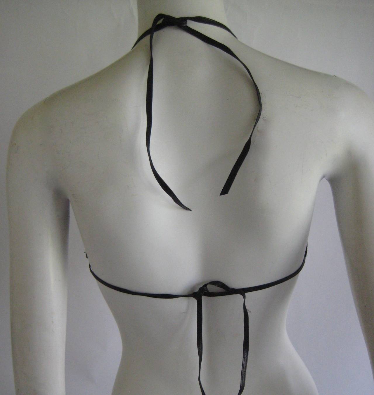 Women's 1970s Whiting and Davis Gunmetal Mesh Disco Halter Top