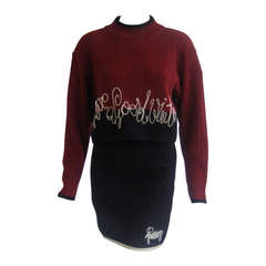 Vintage 1980s Fiorucci Have A Good Winter Sweater Set